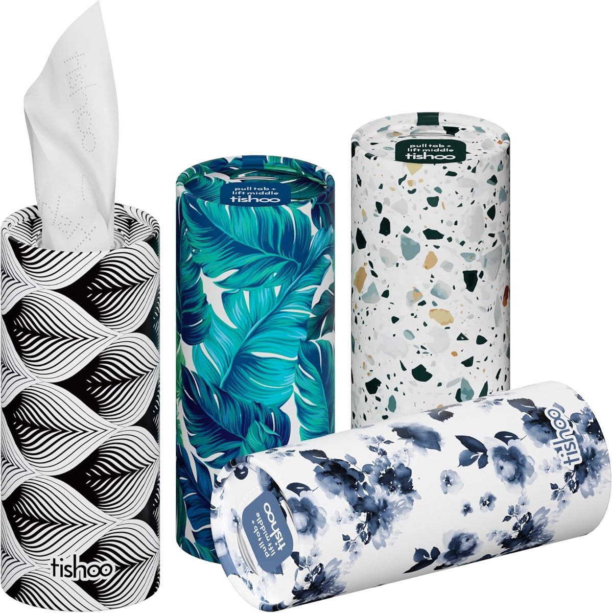 SnelShoppen - Ultra Silky Luxe Tissues - Super Zacht 4-Ply met Moisturizer - Ideaal voor Auto, Thuis, Reizen - 4 Tubes in Plasticvrije Verpakking - Ge