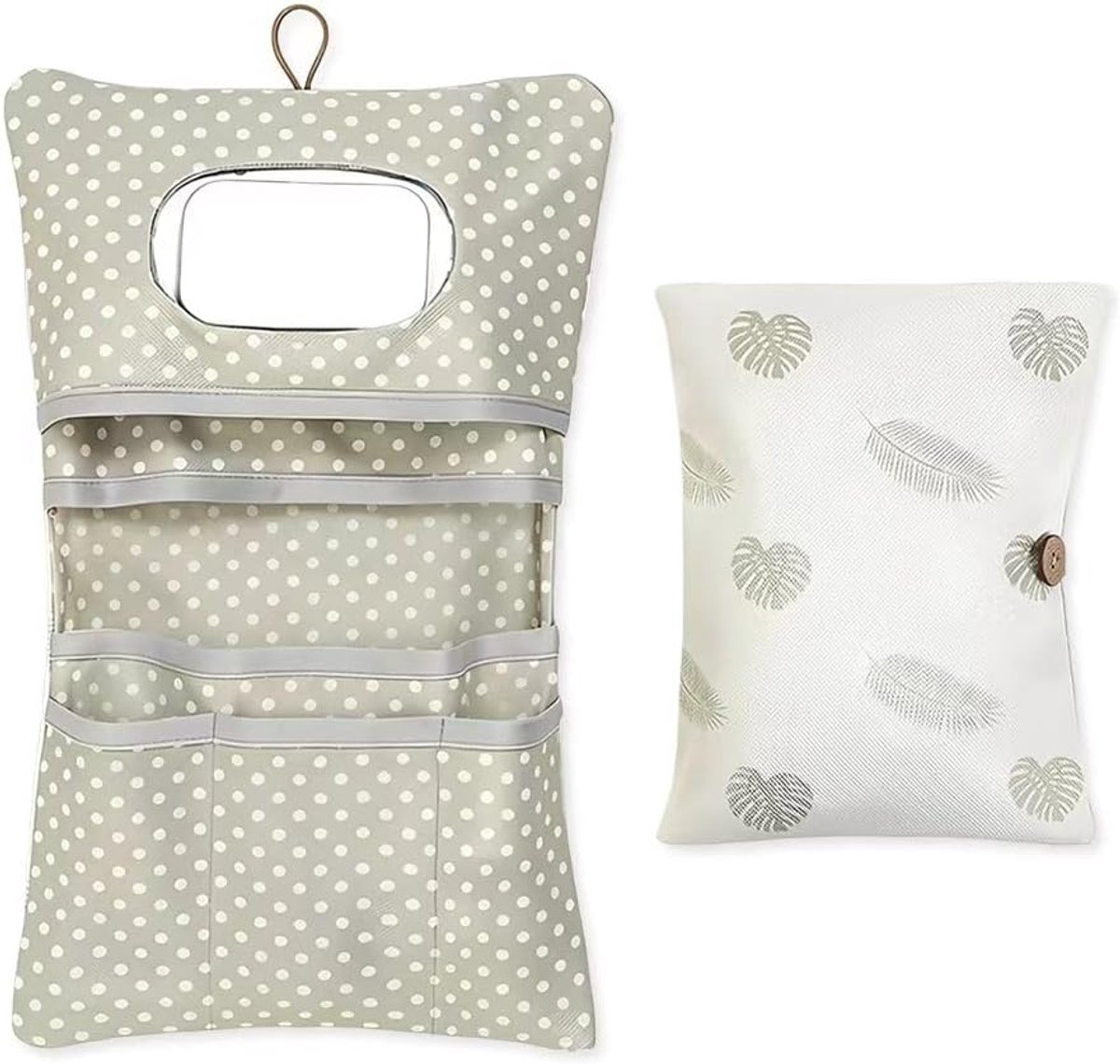SnelShoppen - Wasbare Luier- en Make-up Tas, 2-in-1 Baby Luierzak, Opvouwbaar, Reisverzorgingsset, Duurzaam Canvas, Perfect voor Kinderen en Reizen