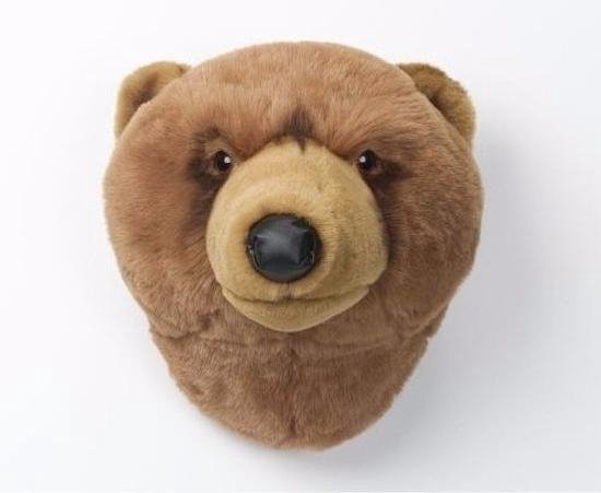 Peluche ours brun tête d'animal doudou / trophée décoration murale 30 cm -  animaux de... | bol