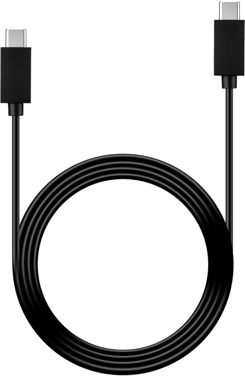 SnelShoppen - 3m Type-C Oplaadkabel voor PS5, USB-C naar USB-C Gegevensoverdracht, Duurzaam PVC, Handige Oprolbare Opslag, Zwart, Geschikt voor Xbox e