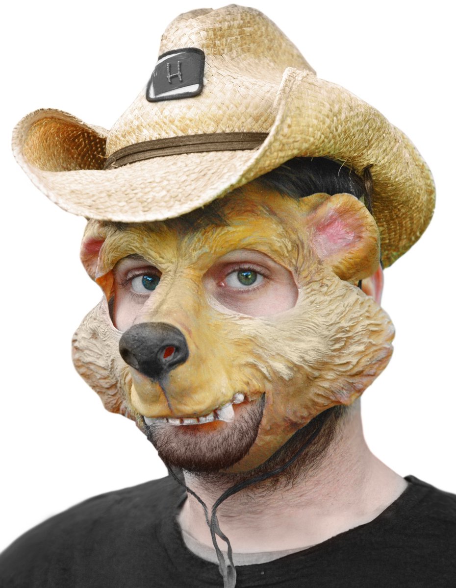 Honingbeer Masker - Carnaval Halloween kostuum
