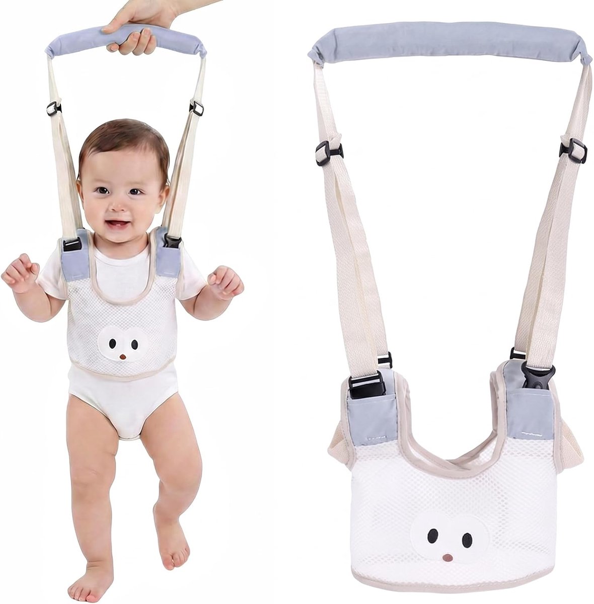 SnelShoppen - Arnes Baby Loopleiband Verstelbaar en Ademend voor Kinderen, Leuning voor Eerste Stappen, Mesh Stof voor Baby's 7-24 Maanden, Lichtblauw