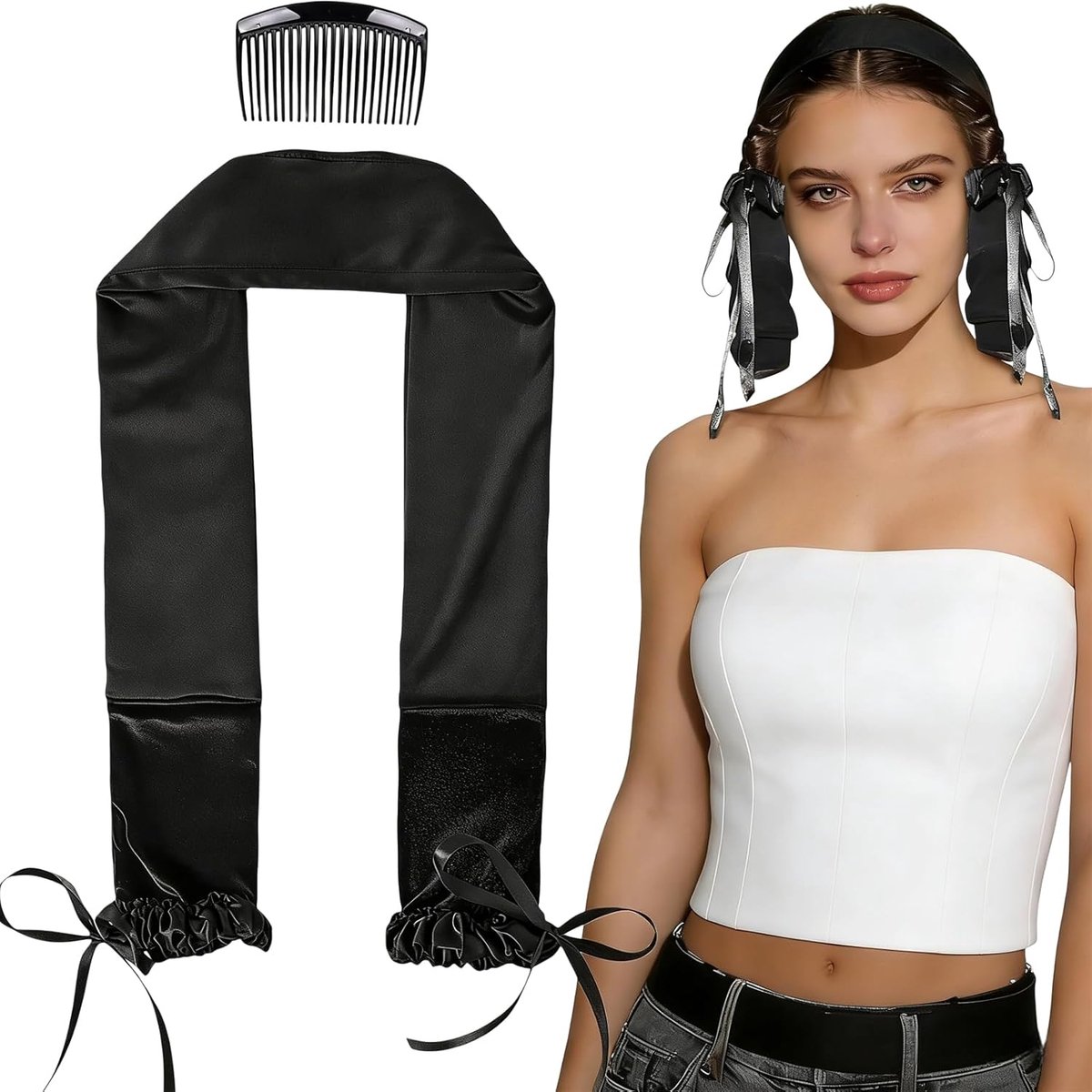SnelShoppen - Heatless Curls Krulspelden voor 's Nachts, Hittevrije Haarband voor Lang Haar, Zachte Rollers voor Prachtige Krullen zonder Schade, Idea
