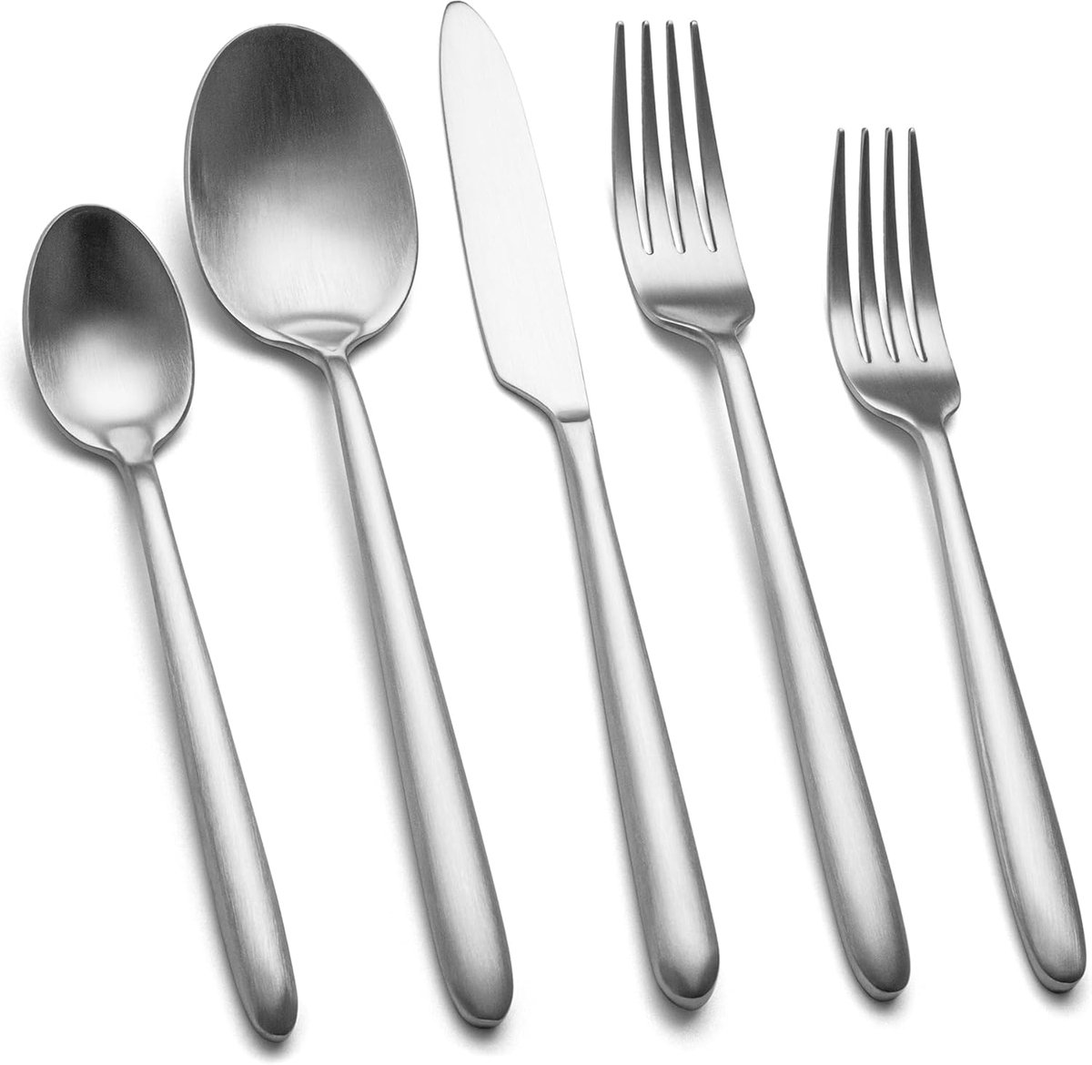 SnelShoppen - Heavy Cutlery Set voor 6 Personen, 30-Delige Matte Bestekset van RVS, Modern Elegant, Geschikt voor Feest, Keuken, Afwasmachinebestendig