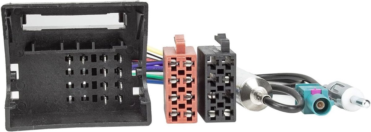 SnelShoppen - Radio adapter kabel voor Citroen en Peugeot, Quadlock naar ISO + antenne adapter met phantom power, geschikt voor voertuigen vanaf 2004