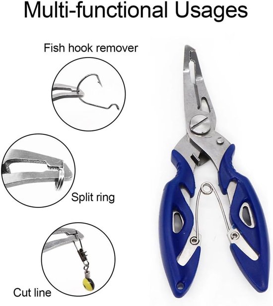 SnelShoppen - Multifunctionele Vis Pliers Set met Haak Verwijderaar - 3 Stuks RVS Visgereedschap, Draagbare Haak Verwijderaar, Snelle Zeef vis Haak Ve van Snelshoppen — afbeelding 2