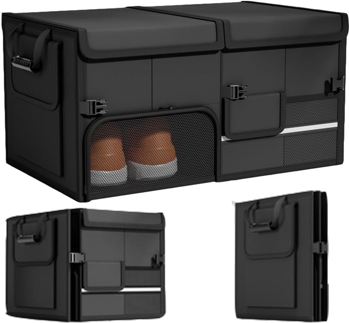 SnelShoppen - Trunk Organizer - Vouwbare Trunk Bag - Auto Opbergdoos met Handvat - Hoogwaardige 600D Oxford Stoffen - Waterafstotend - Ideaal voor Cam