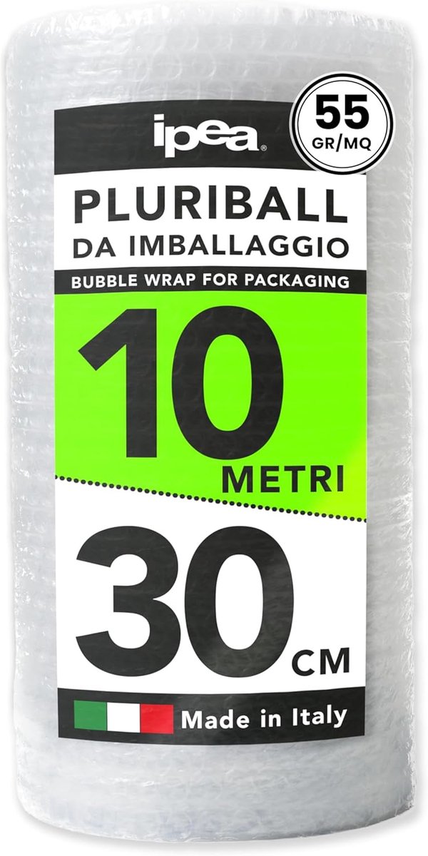 SnelShoppen - Bubble Wrap voor Verpakking en Verzending - Rol van 10 m x 30 cm - Luchtdichte Bubbels voor Bescherming, Verhuizing, Transport - Scheurv