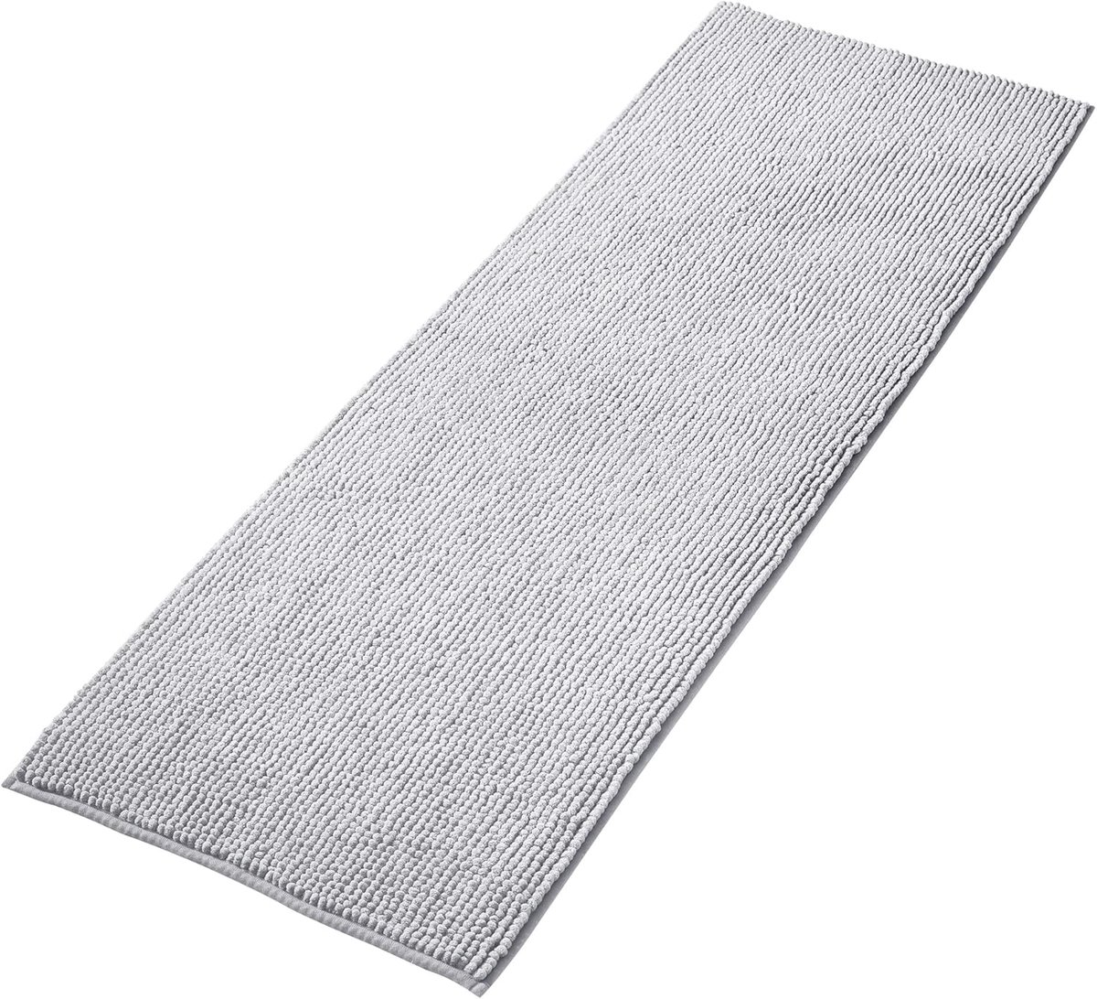 SnelShoppen - Decomira Badmat Anti-Slip Soft Chenille 50x150 cm - Grijs - Super Absorberend en Machinewasbaar - Douchemat en WC Mat voor Badkamer