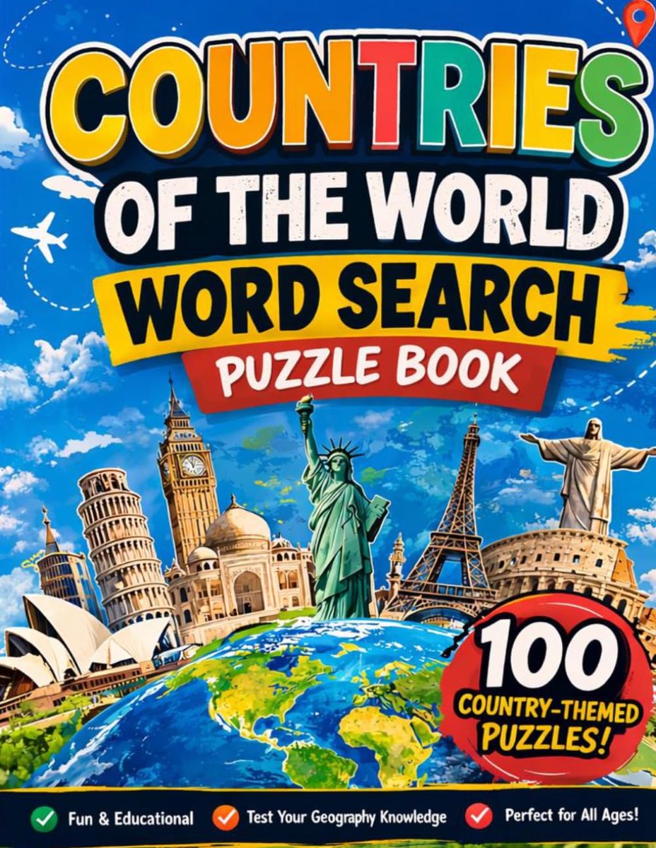 SnelShoppen - Countries of the World Woordzoekboek: 100 Unieke Puzzels | 2000 Verborgen Woorden | 3 Moeilijkheidsniveaus | 210 Pagina's | Oplossingen
