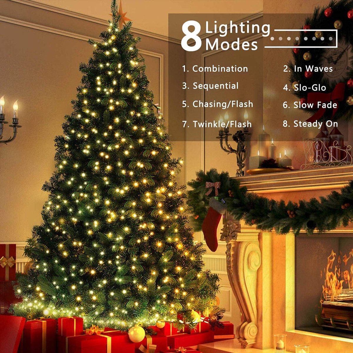 SnelShoppen - Kerstverlichting Fairy Lights 15m 100 LED Waterproof voor Binnen en Buiten - 8 Modus Lichtstrengen voor Feest, Tuin, Balkon, Camping, Sf