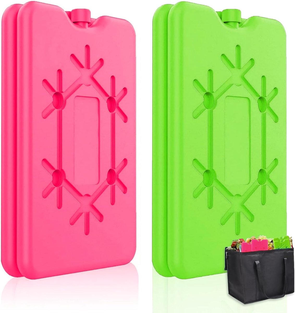 SnelShoppen - Set van 4 Herbruikbare Koelaccu's 200 ml - Dunne Koel Batterijen voor Koeltas, Koelbox, Lunchpakket - Ideaal voor Feest, Camping, Kinder