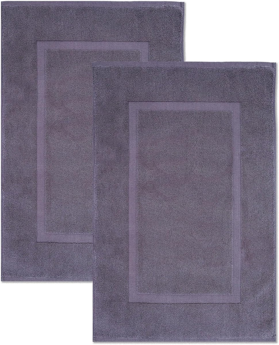 SnelShoppen - Badmat Set van 2 Charcoal 50 x 80 cm, Hotelkwaliteit, Hoog Absorberend 100% Katoen, Superzacht, Wasbaar, Voor Badkamer en Douche