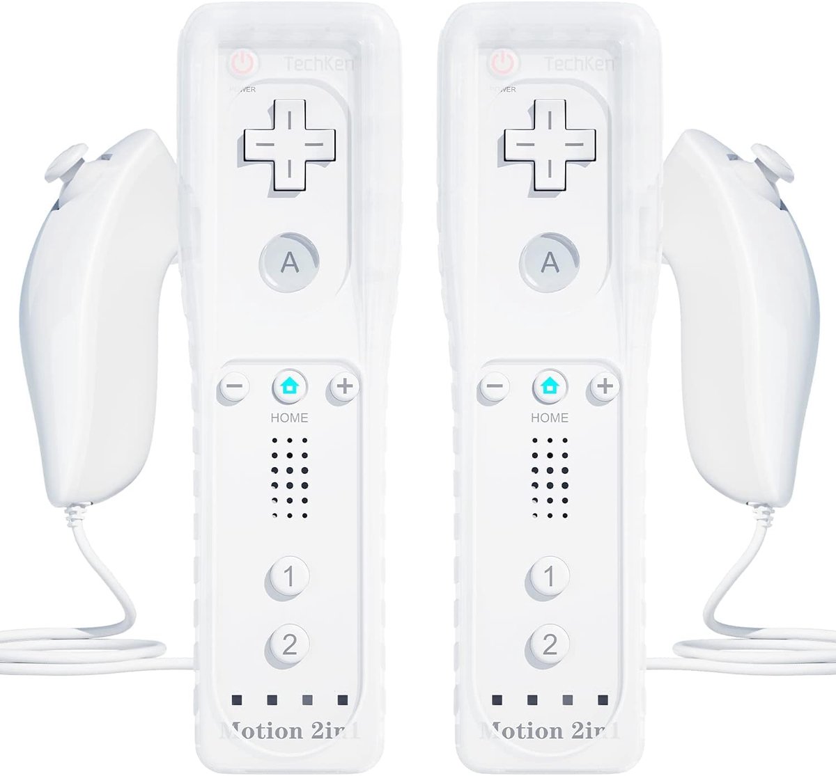 SnelShoppen - Set van 2 Wii Remote Plus met Motion Plus en Nunchuck - Vervangende afstandsbediening voor Wii/WiiU - Perfecte gaming ervaring