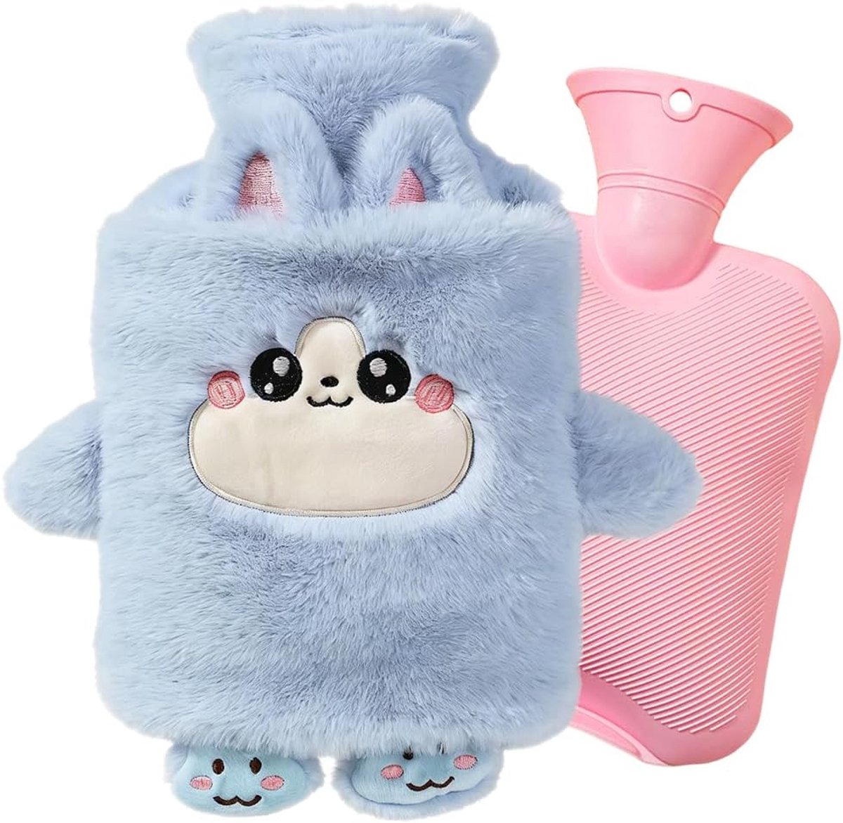 SnelShoppen - Jug met Deksel voor Mannen en Vrouwen, Schattige Pluche Jugs met Dierdesign, Verwijderbare Deksel voor Gemakkelijk Schoonmaken, 1L - Per
