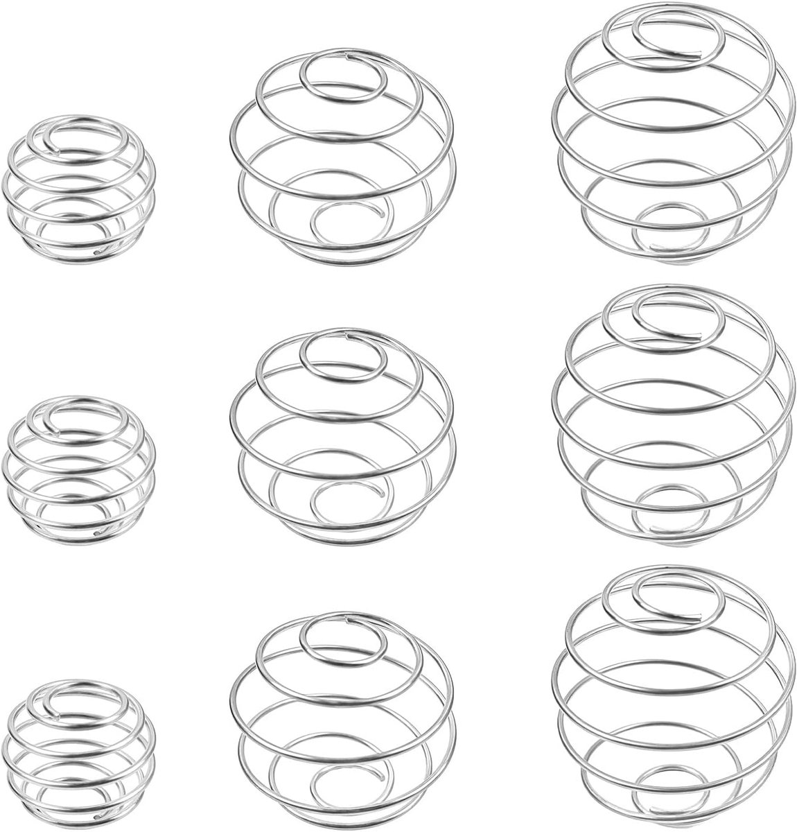 SnelShoppen - 9-delige Shaker Ball Set - RVS Mengballetjes voor Eiwitshaker - Roestvrij Staal - 3 Maten - Perfect voor Smoothies, Shake, Sportdranken