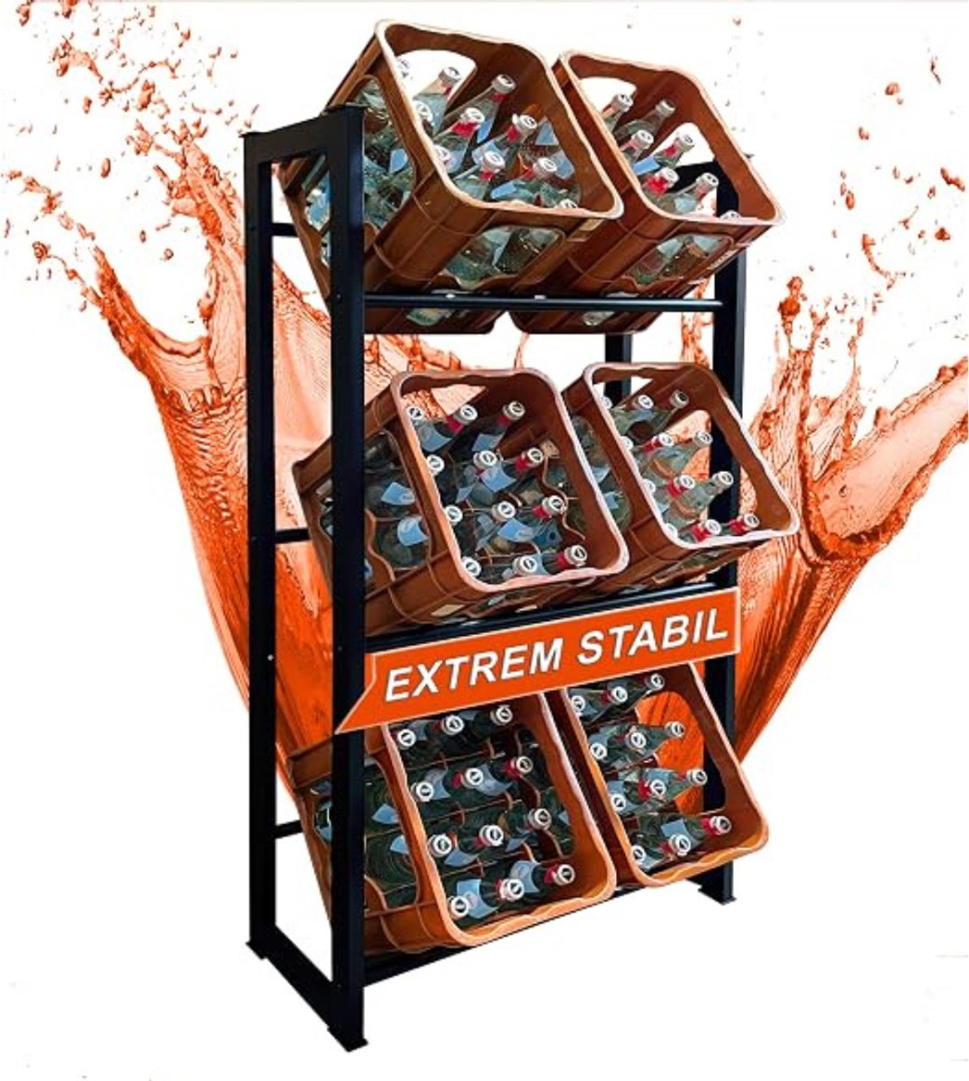 Verte Krattenrek - Drankkistenhouder - Voor 6 Kisten - Drankkistenrek - Staand Rek - 71 x 30 x 140 CM