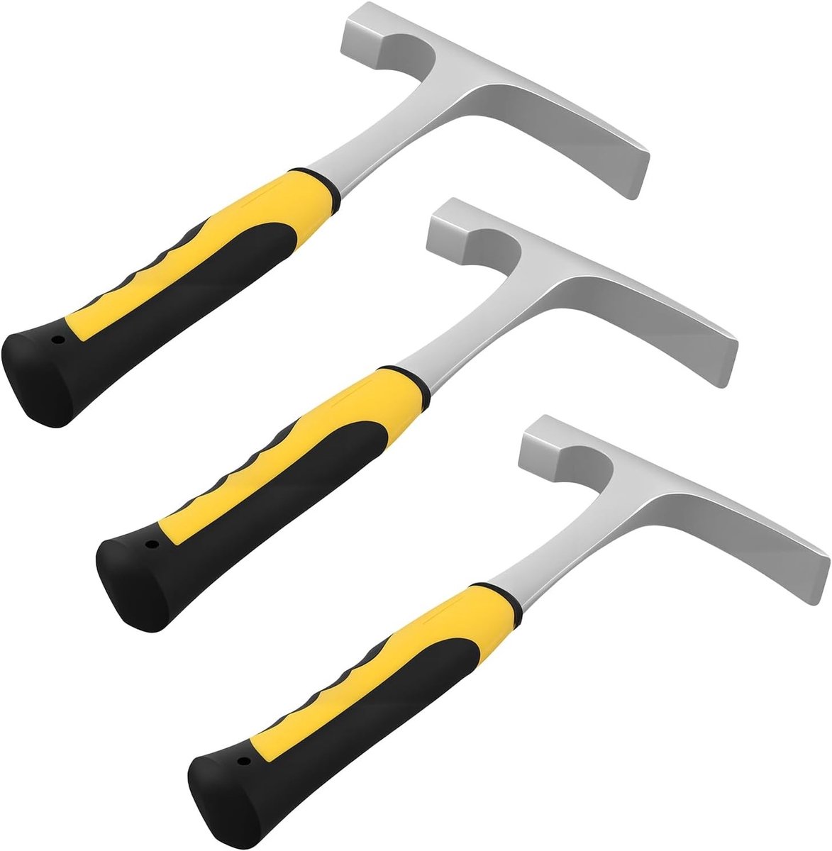 3-Pack Geologie Hamer met Schokabsorberende Grip, 32 oz en 12 Inch Gesmeed Punt voor Mijnbouw en Fossielen Jagen