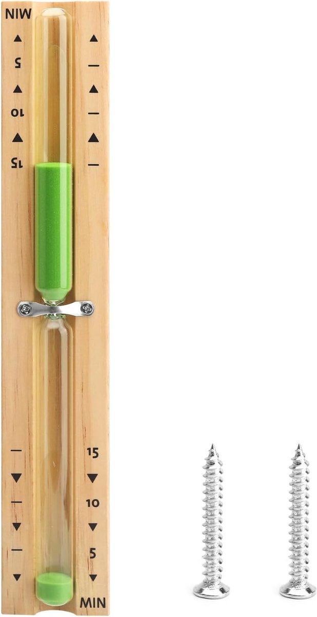 Zandloper voor de sauna - 15 minuten timer - Hittebestendig - Houten zandloper - Perfect voor ontspanning en wellness