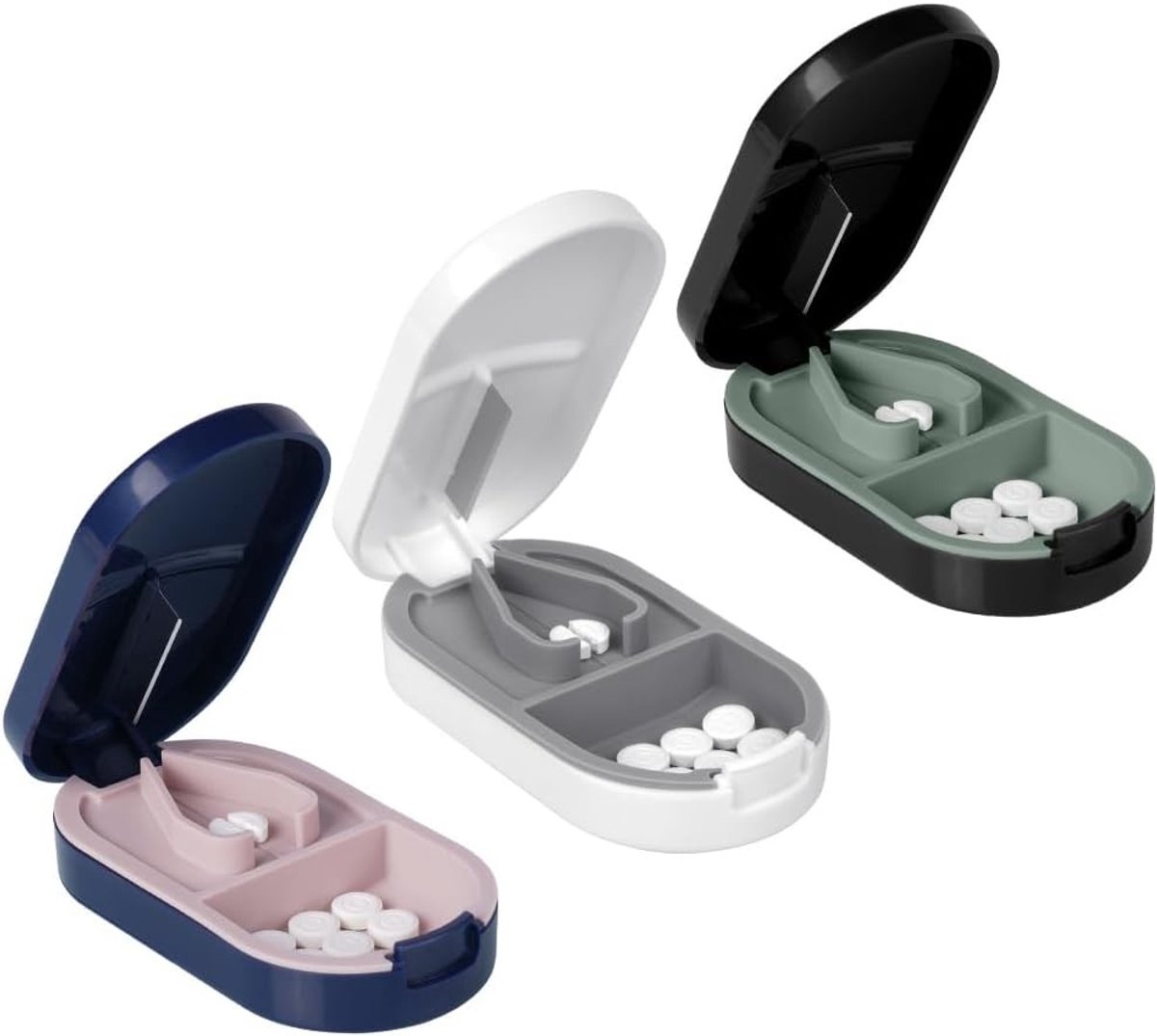 Pillensnijder voor Grote en Kleine Pills, 2-in-1 Snijden en Opslaan, Ideaal voor Ouderen, Kinderen en Huisdieren, Handig en Draagbaar