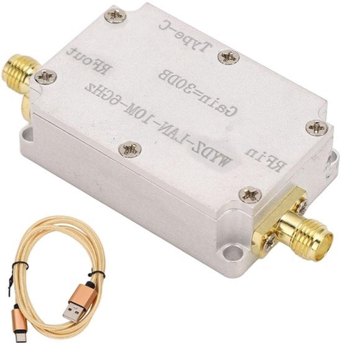 Breedband LNA Versterker met Weinig Ruis 10M-6GHz SMA Vrouwelijk 30dB DC 5V Ultra Brede Band - Hoge Versterking voor Radio Versterking