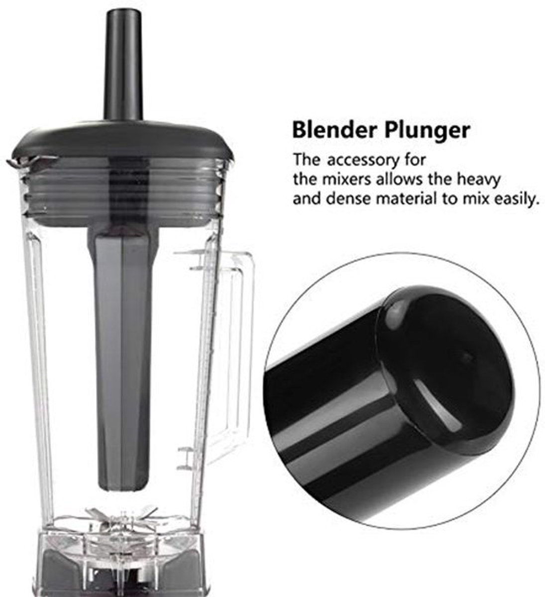 Blender Tamper Tool Blender Plunger Vervanging, Plunger Accelerator Plastic Stick Plunger Vervanging voor Mixer