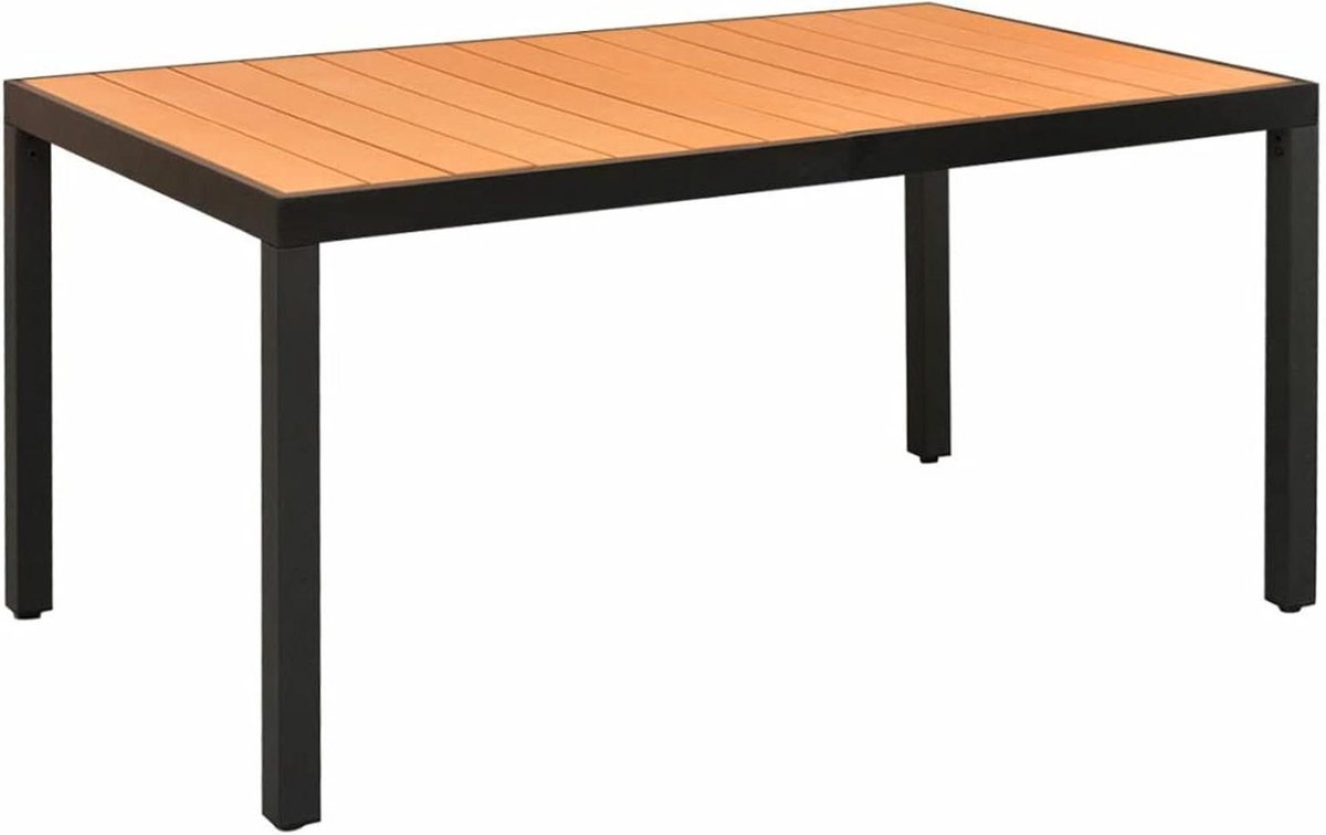 Tuintafel Aluminium - Outdoor Salontafel - Buiten Eten - Weerbestendig WPC - 150x90x74 cm - Bruin