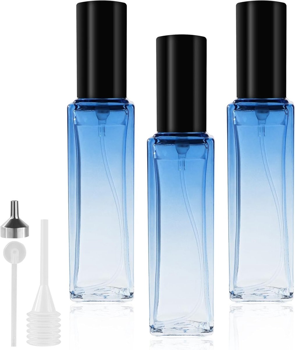 Vulbare Glazen Parfumatomiseur - Draagbare Transparante Parfumfles voor Reizen - Set van 3 (20ML)
