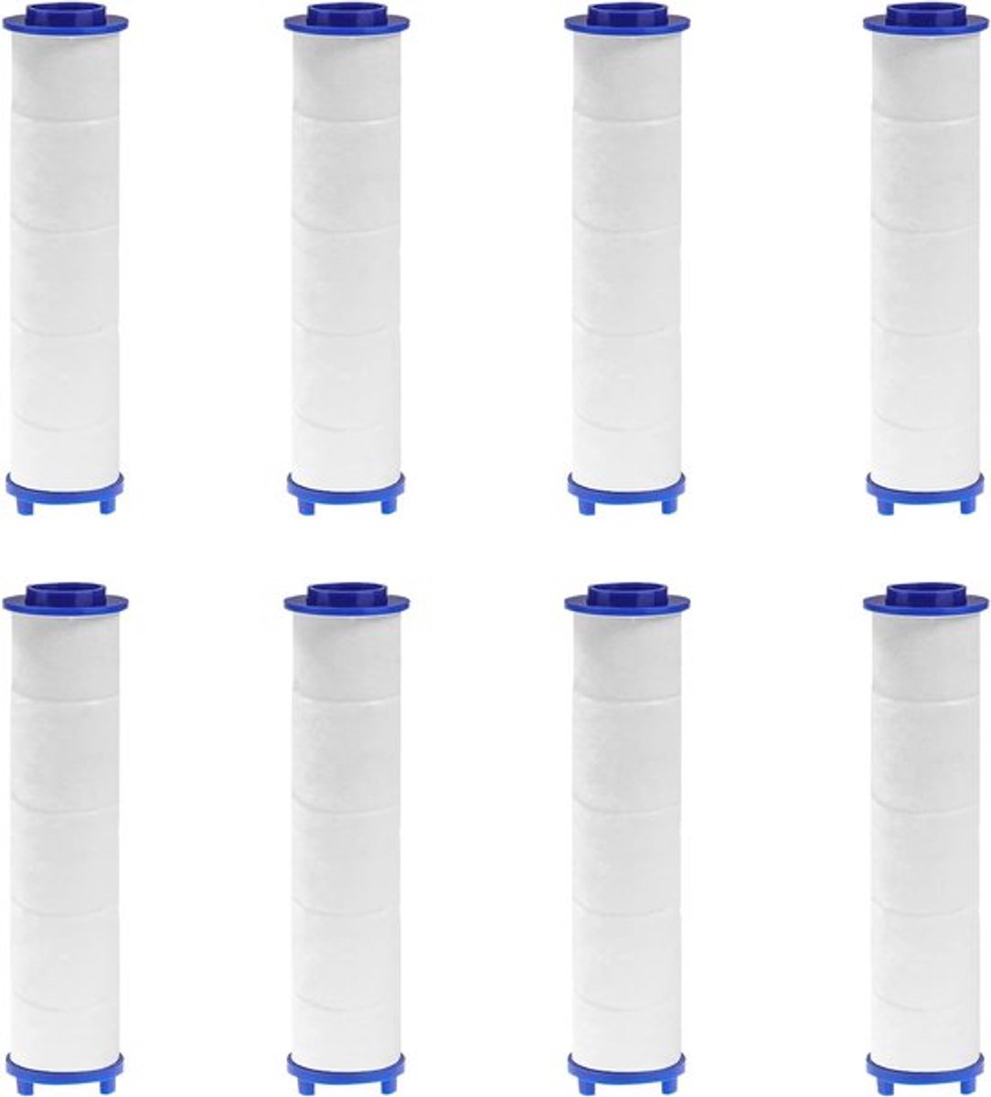 Set van 8 vervangingsfilterpatronen voor handdouche - PP-katoenfilter - 8 x 2,5 cm - douch