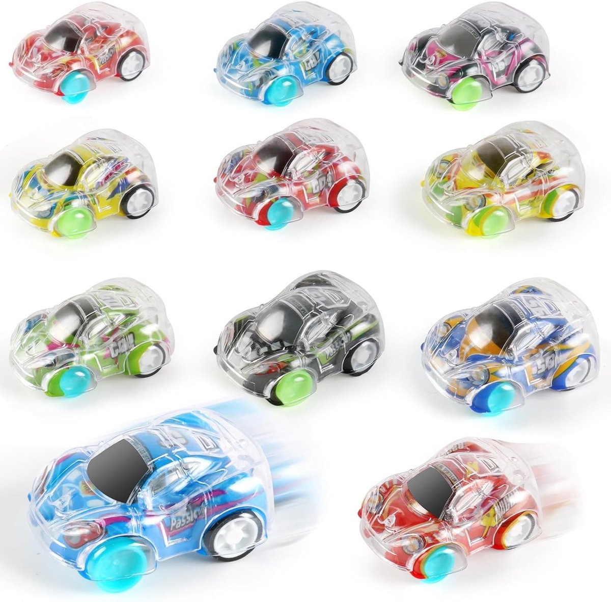 Set van 28 Stuks Auto Trek- en Duwauto's, Racers en Speelgoed voor Jongens en Meisjes, Perfect voor Feestjes en Cadeaus