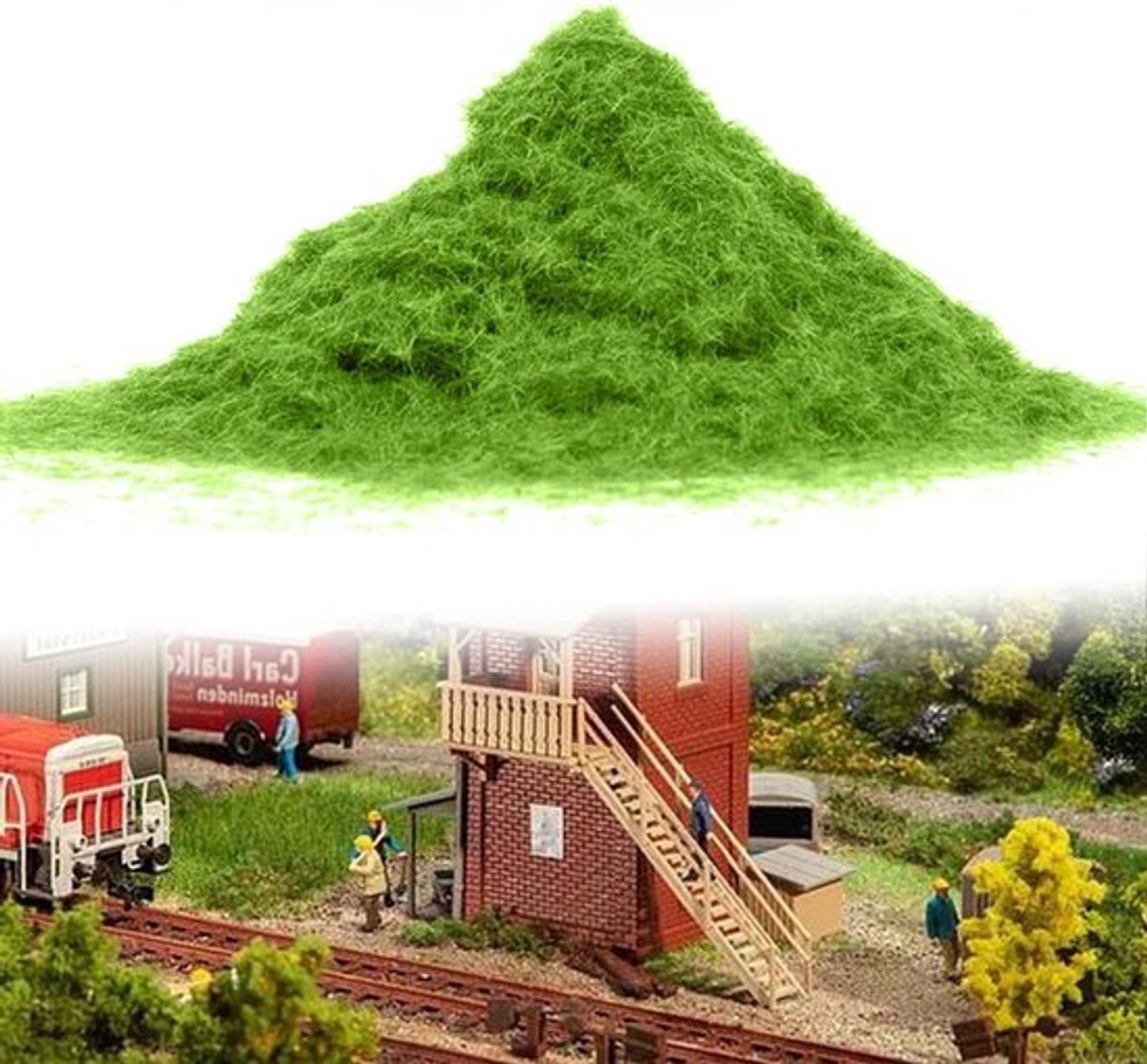 Kunstgras Modelgras 30 g/zak Landschapsarchitectuur voor Modelspoor Statisch Graspoeder Groen - Realistische Grasmat voor Modelbouw - Natuurlijke uitstraling