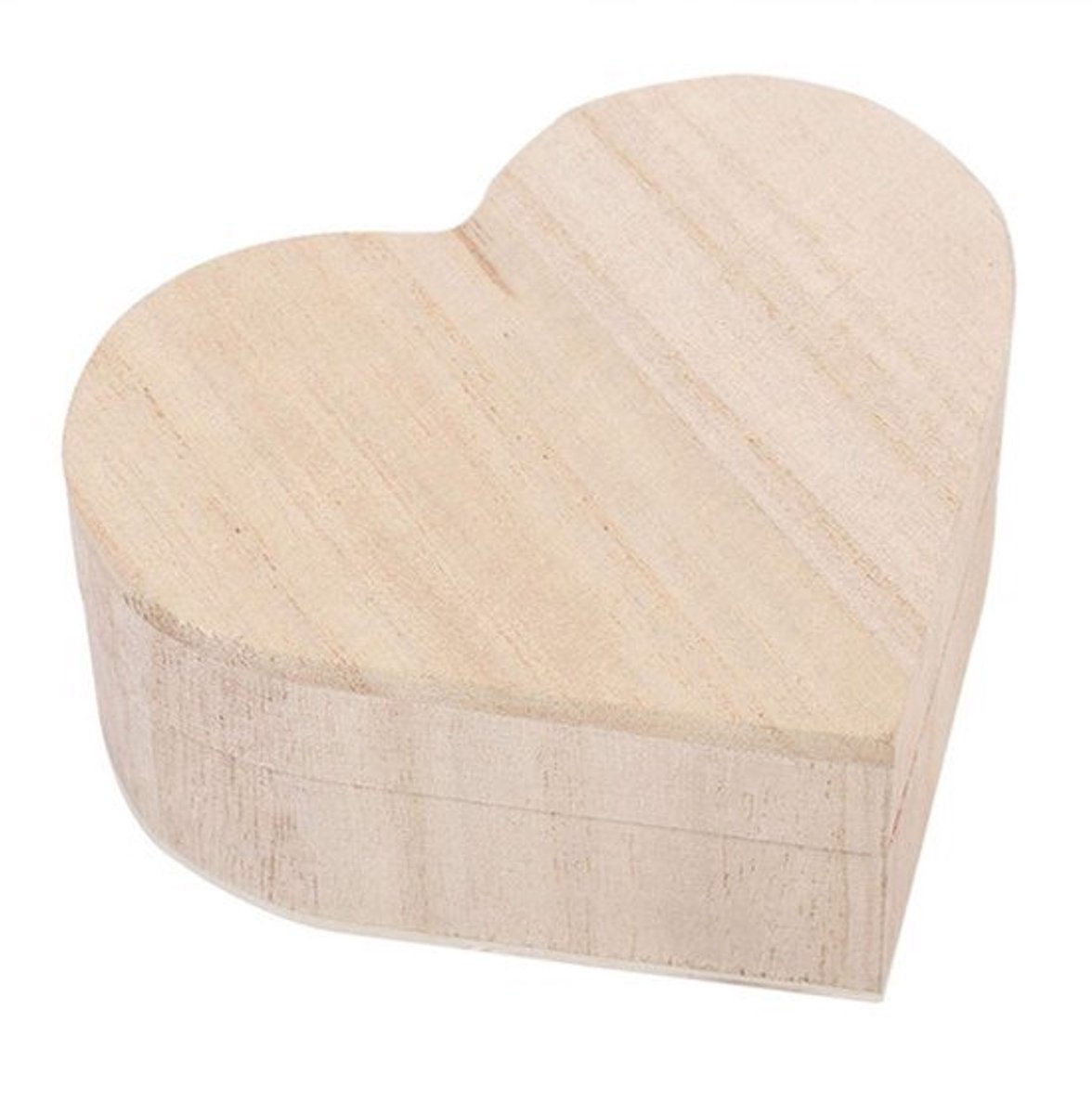 Houten Hart Box Met Deksel - Hartvormige Opbergdoos - 10 X 9 X 4,2 Cm