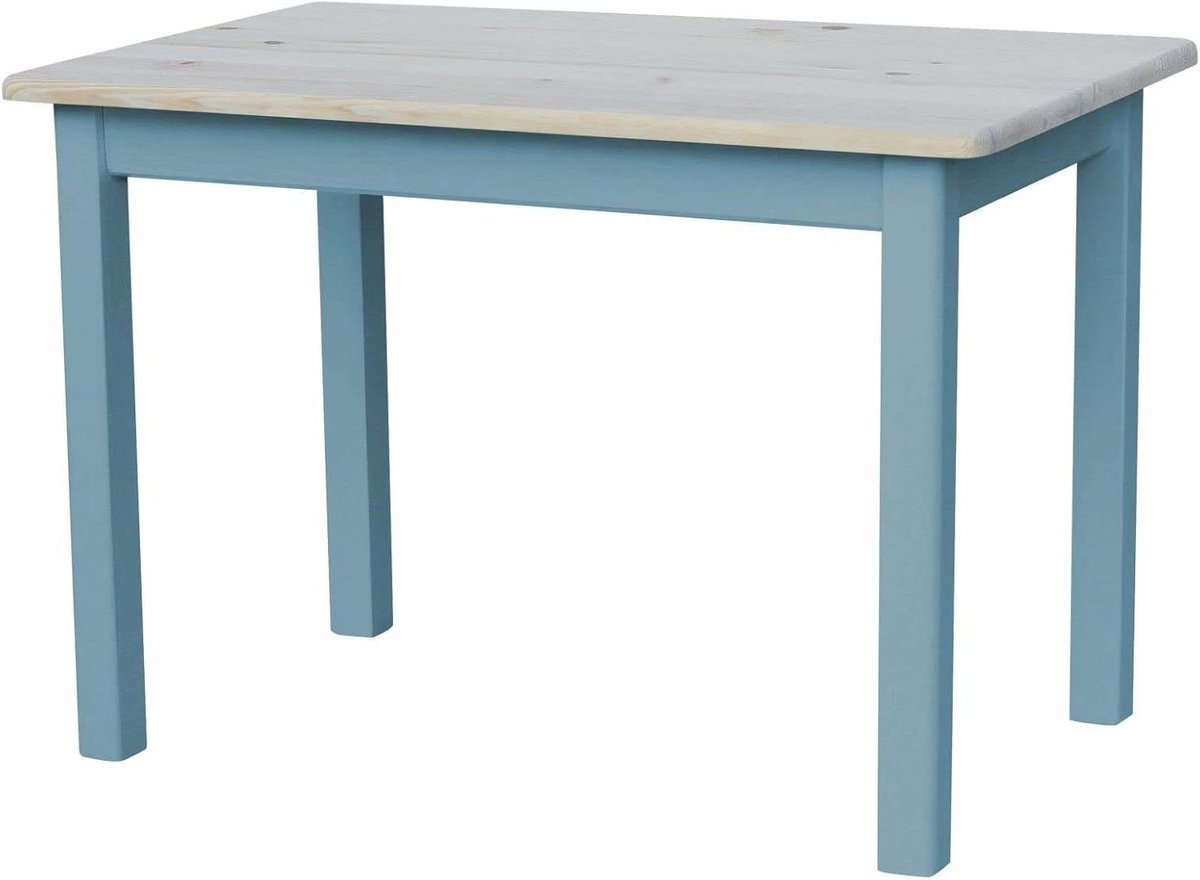Eettafel Keukentafel - Houten Tafel - Samen Eten - Massief Hout - 60 x 80 cm - Blauw