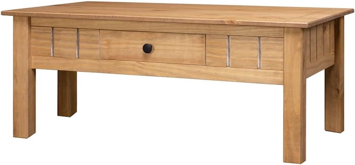 Salontafel Hout - Sfeertafel Koffietafel - Woonkamer Inrichten - Met Lade - 100x60x45 cm - Natuurlijk Hout