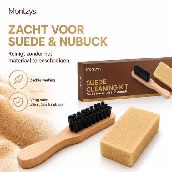 Suede en nubuck schoonmaakset met zachte werking en veilig voor alle suède & nubuck.