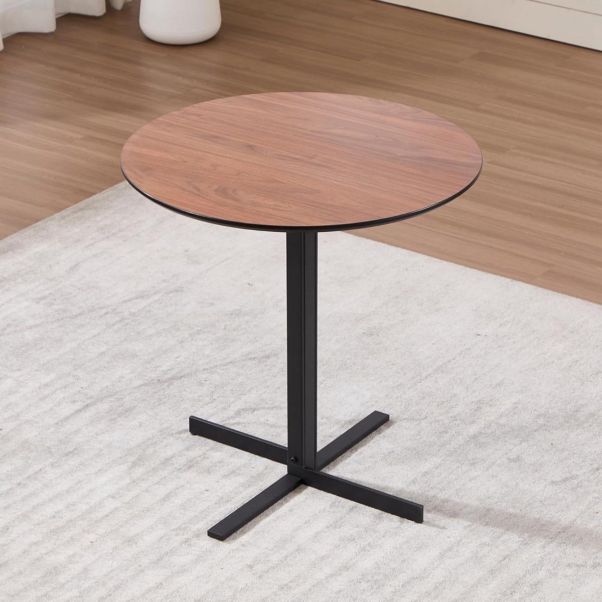 Ronde eettafel - Houten tafel - Gezellig tafelen - Krasbestendig blad - 95 cm - Walnoot