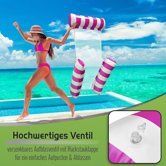Luchtmatras Zwembad - Opblaasstoel Water - Ontspannen Drijven - 3-in-1 Design - Extra Breed - Roze — afbeelding 5