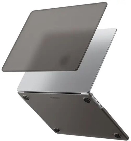 Spigen | Hoes Geschikt voor Macbook Air 13 Inch (M5/M4/M3/M2) | Air Skin | Back Cover | Verhoogde TPU-Voetjes | Hardcase Transparant Zwart
