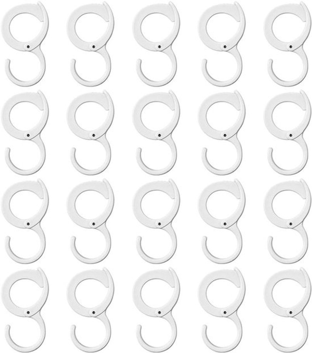 20-delige set S-haken met gesp van duurzaam metaal in zilver voor het organiseren van kleding, keuken en slaapkamer met stevige en veelzijdige bevestiging