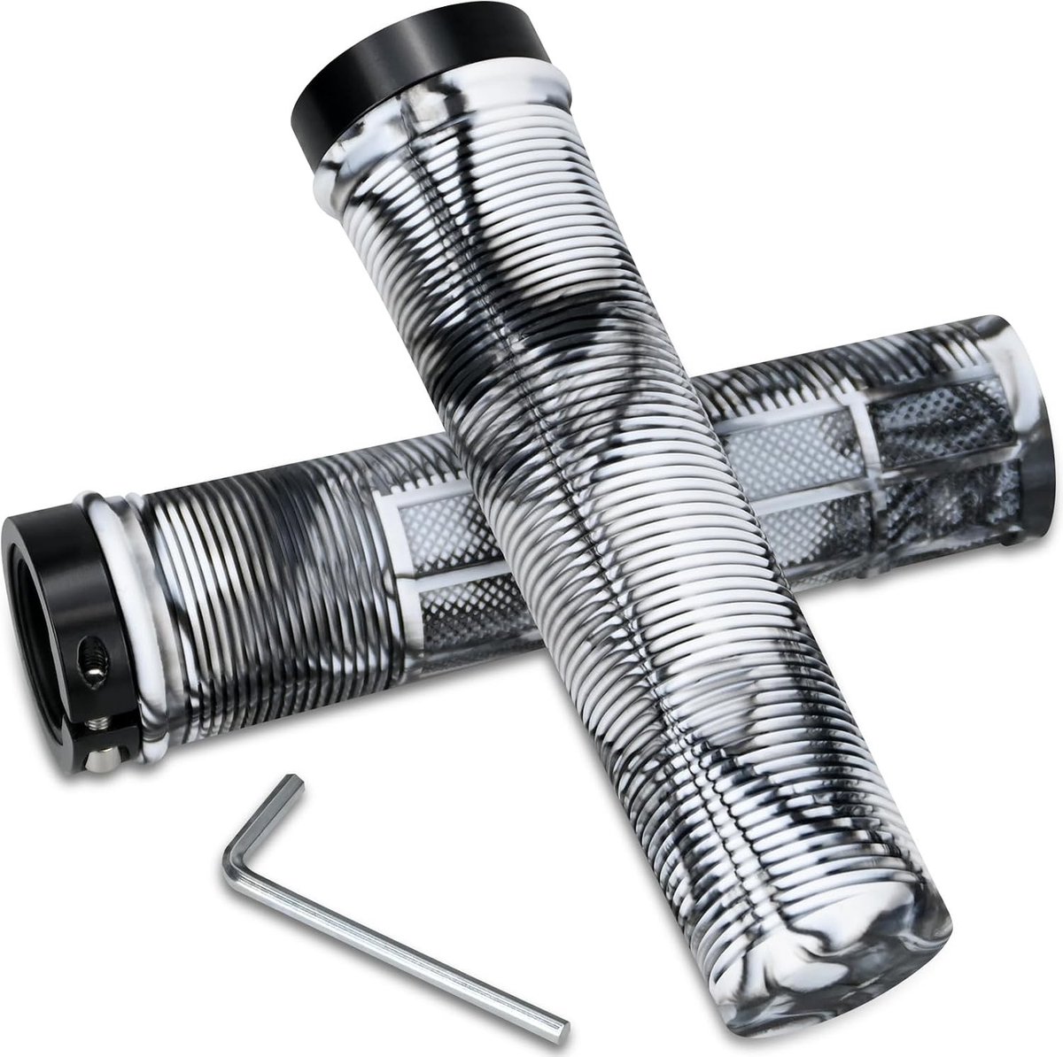 Ergonomische Fietsstuurgrepen 22 mm, Antislip Rubberen Handgrepen met Aluminium Slot voor MTB en MXB Fietsen