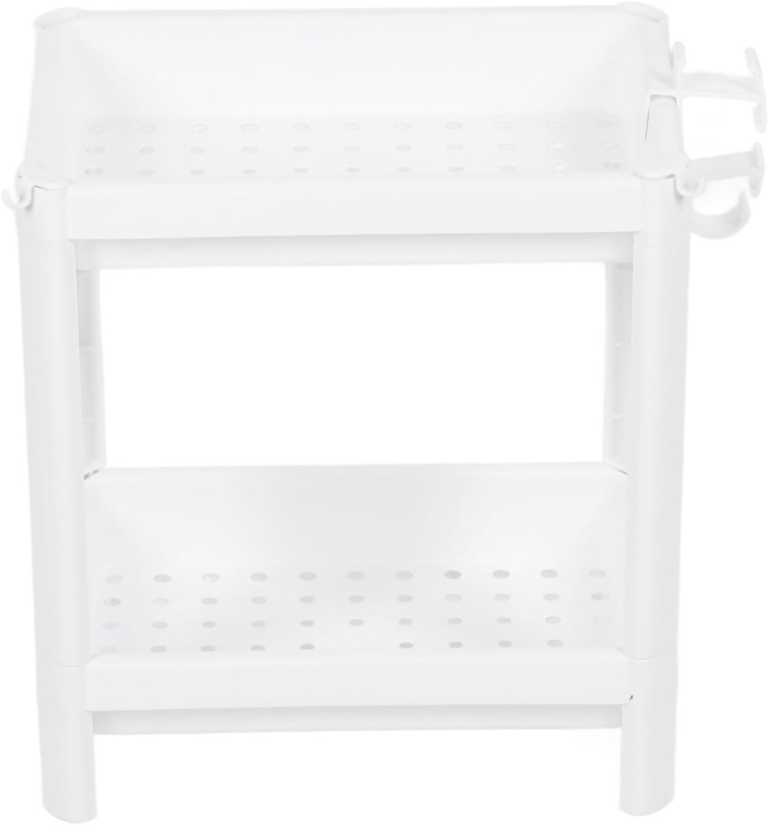 Multifunctionele Badkamer Torre Shelf - Plastic Opbergrek voor Woonkamer, Slaapkamer en Keuken met 2 Lagen en Ruimtebesparend Ontwerp