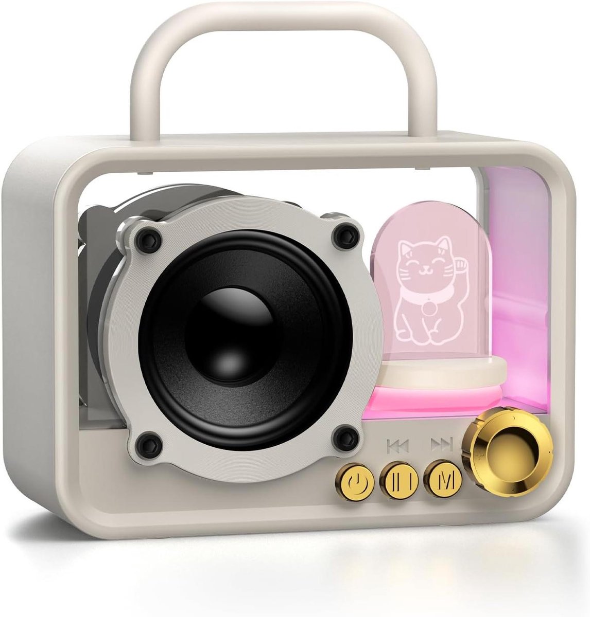 Draagbare Speaker - Draadloze Audio - Muziek Luisteren - App Bediening - 10.8 cm - Wit