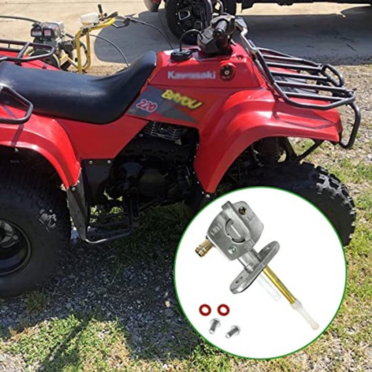 Brandstofkraanklepschakelaar Benzinetankschakelaar Benzinekraan voor Kawasaki KLF220 300 400 Bayou ATV 1988-2005, voor Yamaha YFS200 250 350 400 600 YFZ350 Z450, voor Suzuki DRZ400 FZR600 00 FZR. 6000000 LT80