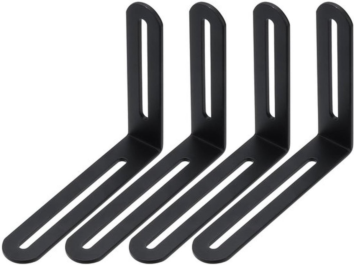 L-vormige Hoeksteun 4 18/25 Inch - Verstelbare Metalen Verbinder - Zwart