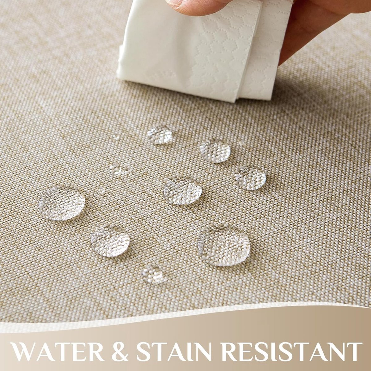 Rond Tafelkleed - Beige Microvezel - Waterafstotend - Afwasbaar - Voor Buiten en Feestjes