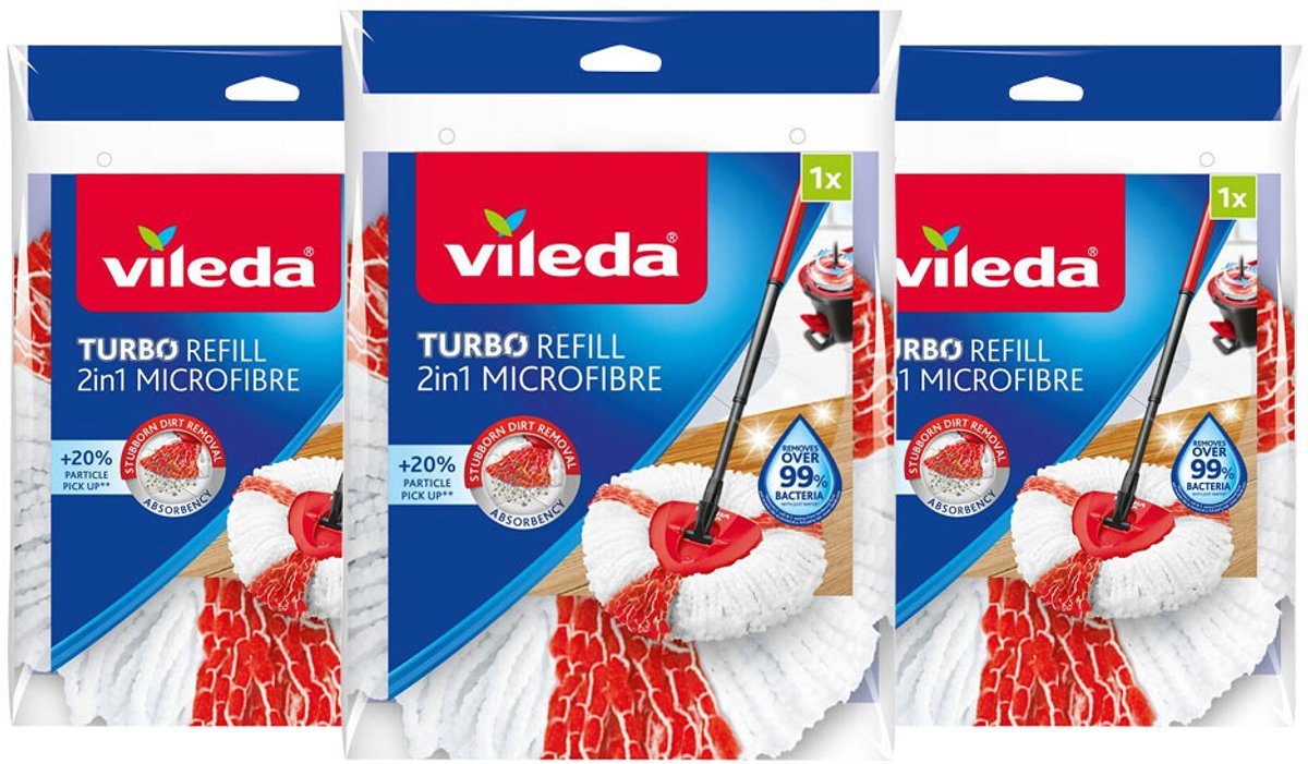 Vileda Turbo 2-in-1 Navulling - 3 x - Voordeelverpakking
