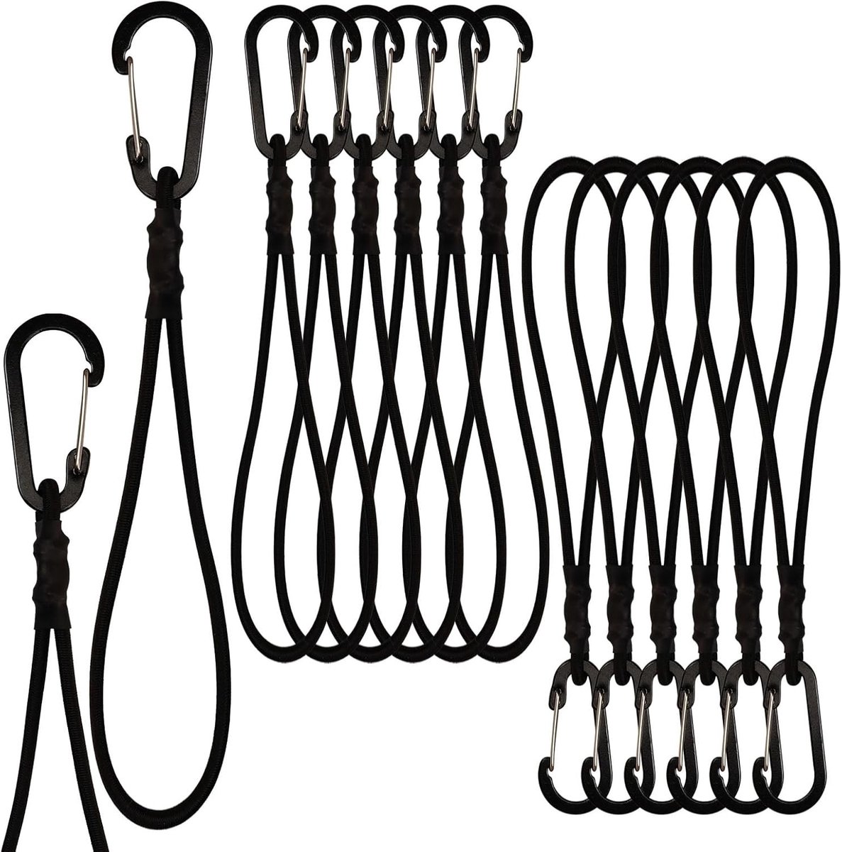 Elastische Spanbanden met Karabijnhaak - Latex - Duurzaam en Flexibel - Ideaal voor Buitenactiviteiten - Voor Kampeerders