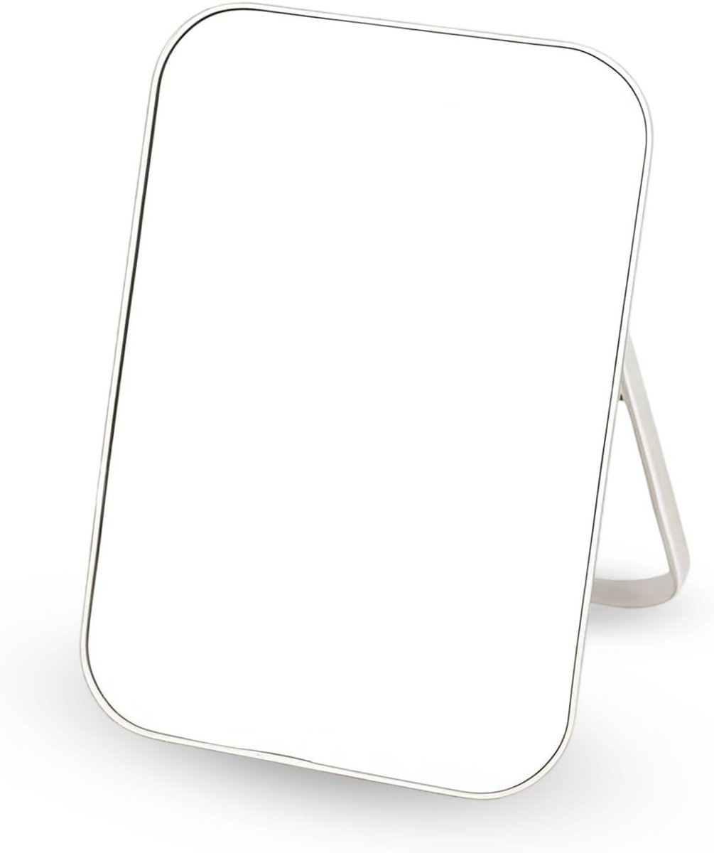 Make-upspiegel met houder en wandbevestiging - Opvouwbare tafelspiegel - Compact en draagbaar - Voor badkamer, slaapkamer, kantoor