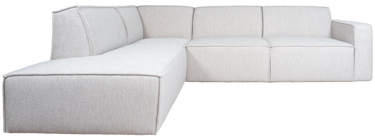 Home67 Hoekbank Kick - Links - Bouclé Design Loungebank in Scandinavische / Hotel Chique Stijl Beige