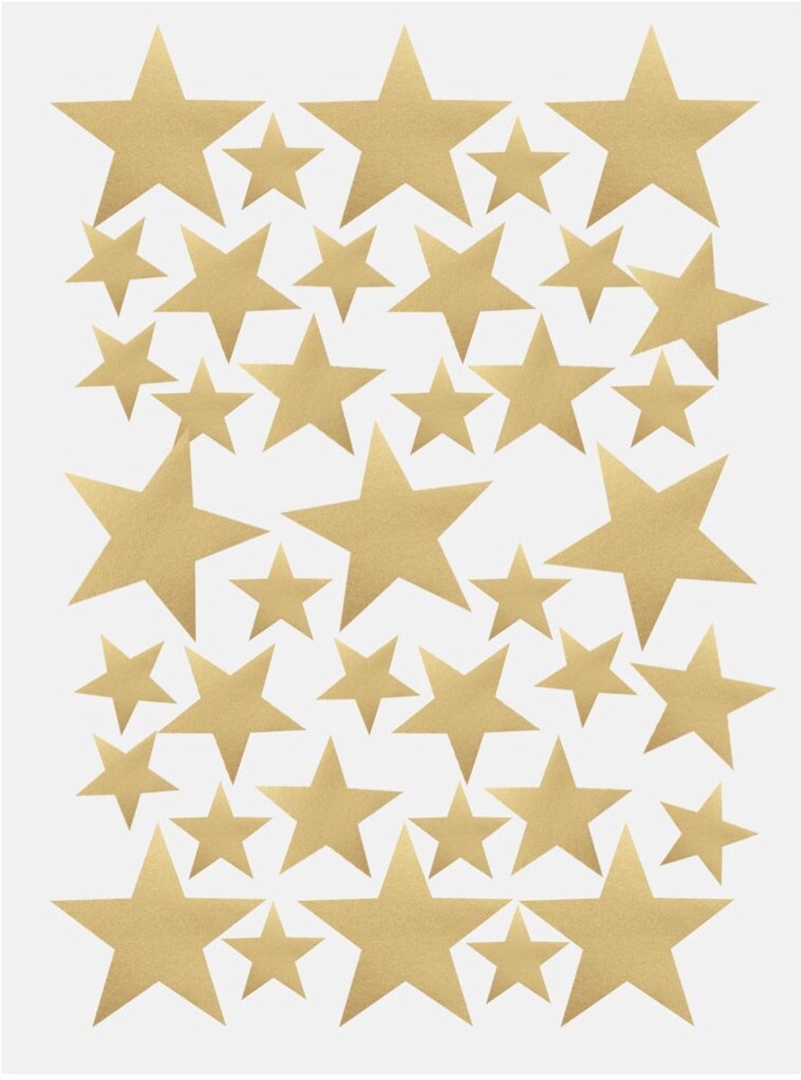 39x Muurstickers sterren - Sterrenhemel stickers - Plafondstickers - Sticker ster - Star wall stickers - Kamer versieren - Goud - Jonyx